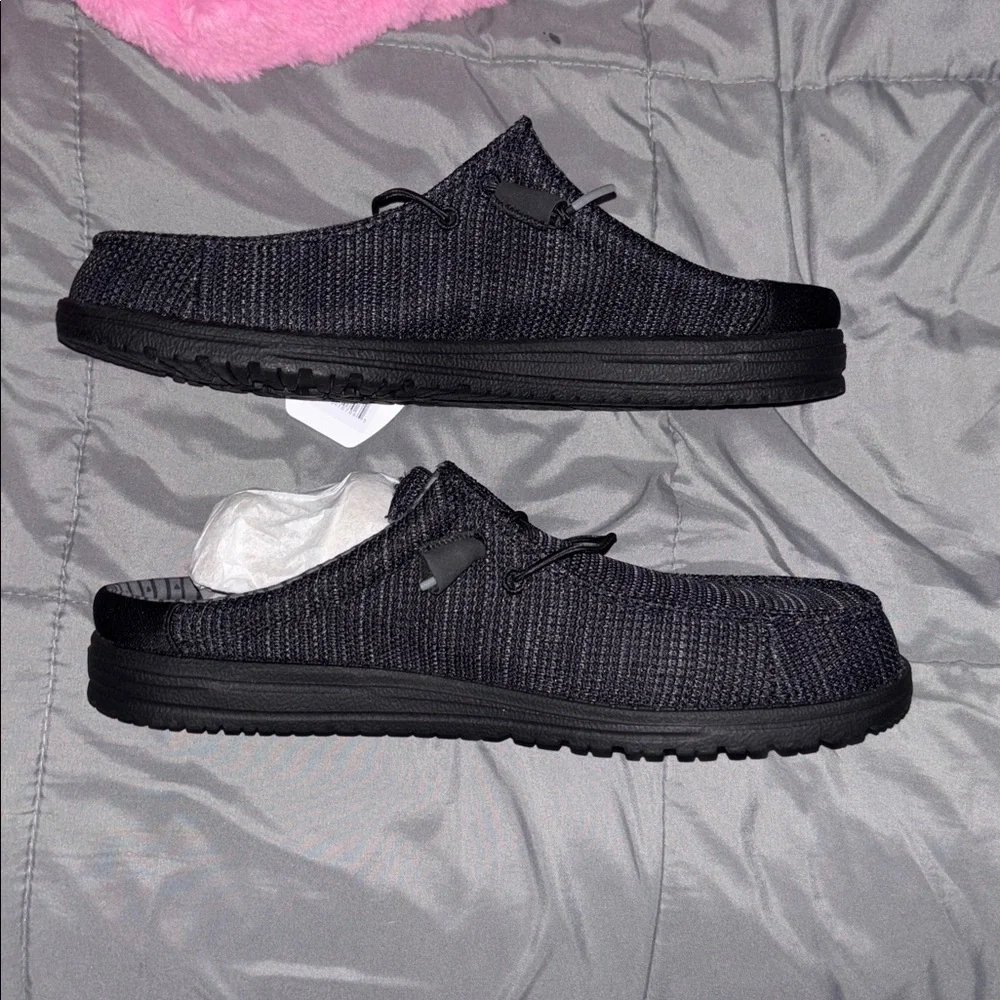 Hey Dude Black Knit Slip-On Loafers - Picture 2 of 5